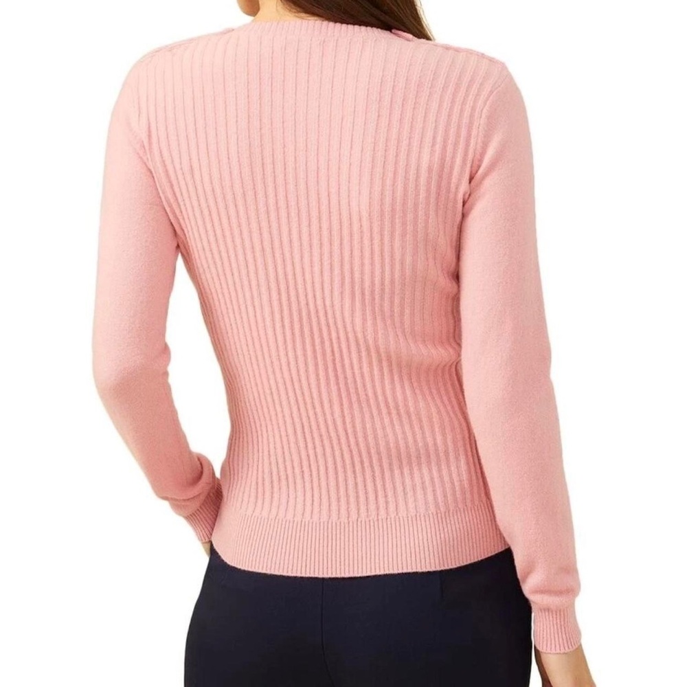 J. Mclaughlin Ribbed Button Shoulder Cashmere Swe… - image 2